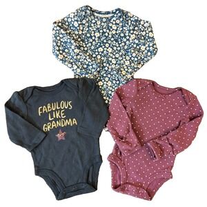 Carters Baby Girl Newborn Outfits Tee Shirts L/S Bodysuits Clothes Lot Grandma